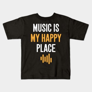 Music is my happy place Kids T-Shirt